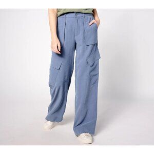 Peace Love World Petite Soft Twill Utility Pant Medium Indigo Petite 8 A634955
